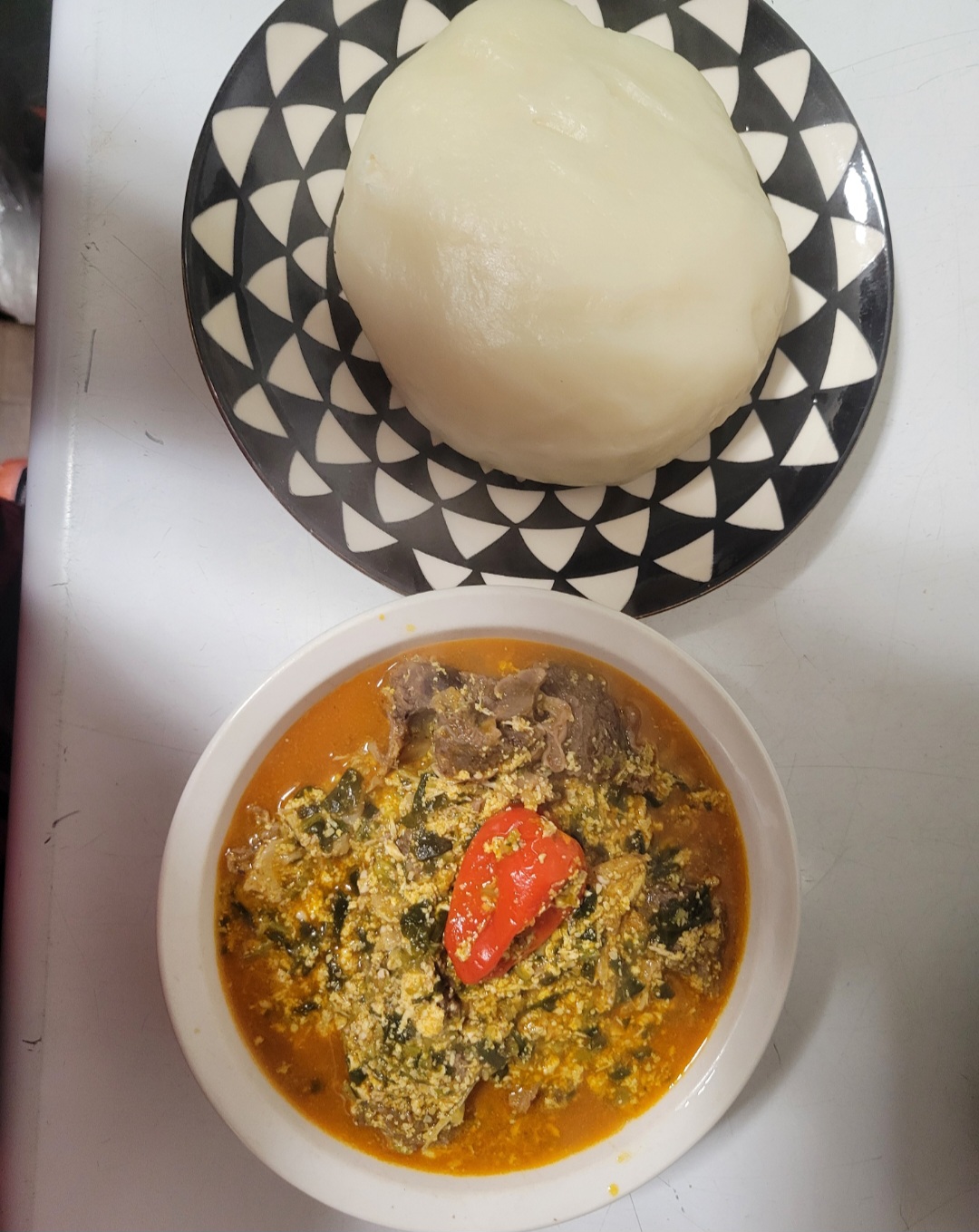 Okra/yam fufu
